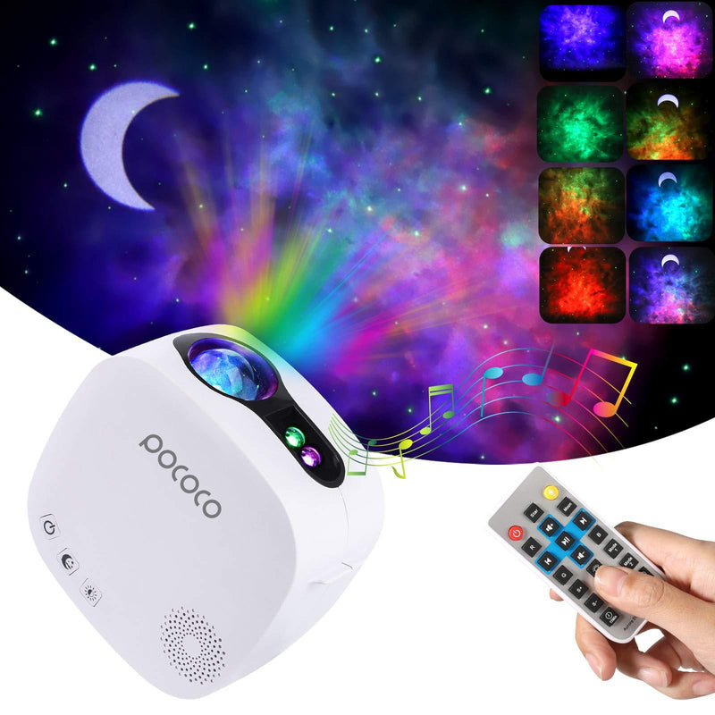 Star Projector Night Light, POCOCO Galaxy Projector with Remote Control, Nebula Light Projector Built-in Music Speaker for Kids Adults, Starlight Projector for Bedroom Ceiling and Party Decoration