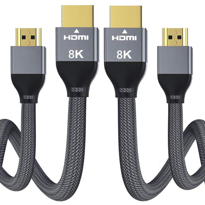 8K HDMI Cable 16.5FT (2 Pack), HDMI 2.1 Ultra HD 8K 60Hz High Speed 48Gpbs,Braided Nylon & Gold Connectors,Compatible for PS5, PS4, Xbox Series X,Switch,Laptop,Sony Samsung UHD Monitor,Apple TV & More 2 PACK 16.5FT/5M