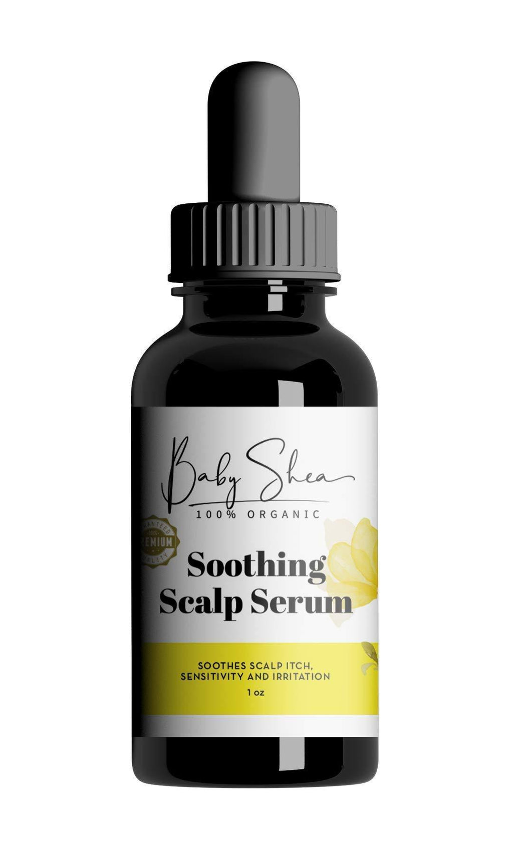 Baby Shea 100% Organic Soothing Scalp Serum, Intensive Hydration Itch Relief, Dry Scalp & Baby Scalp Eczema Relief, with Vitamin E Oil, Jojoba Oil, TeaTree, Colloidal Oatmeal 1oz