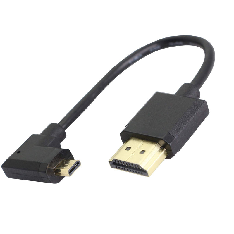 90 Degree Micro HDMI Male to HDMI Male Cable Adapter Connector 4K 60Hz Ethernet HDMI Type D to Type A 3D Audio Return for Cameras-15CM (Angle Right) Angle Right
