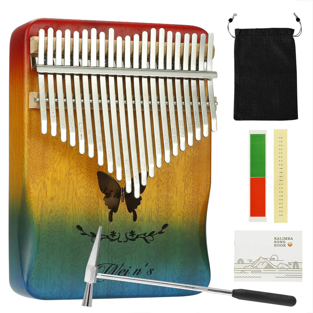 Kalimba Thumb Piano 21 Keys Colorful Portable Mbira Finger Piano Musical Instruments with Tuning Hammer Gifts for Beginners, Kids, Adults,Lover