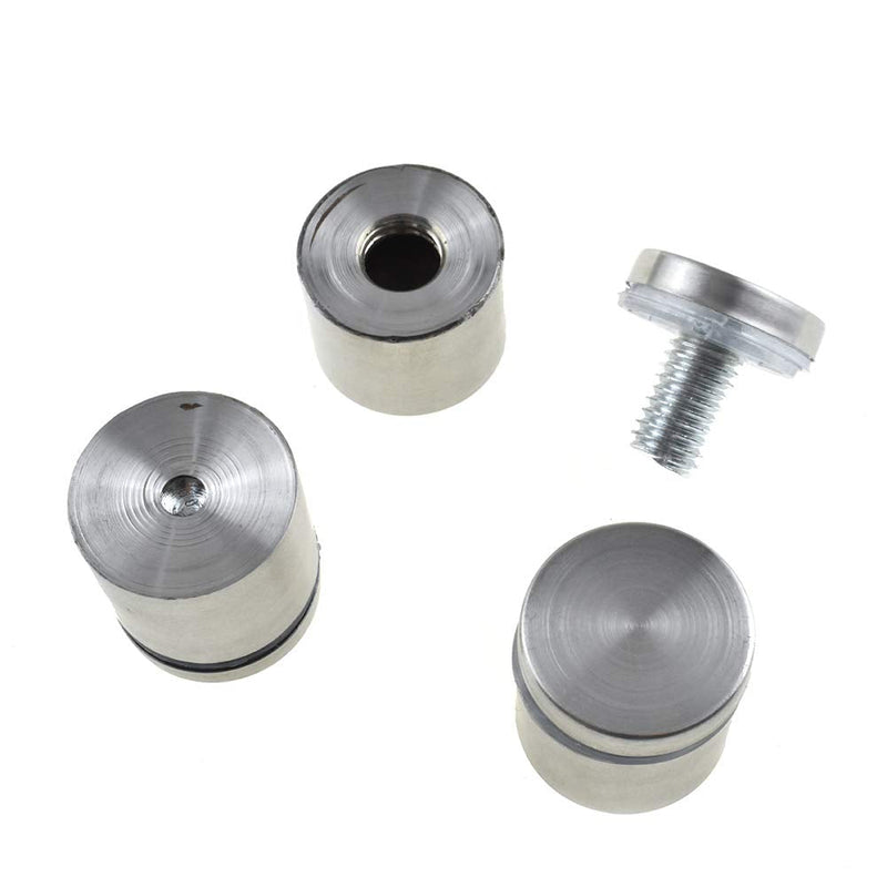 Hahiyo Standoff Screws 25mm Dia 30mm Length Nail Spike Holder Hang Prevent Scratch Damage Adjustable Free Space On The Wall 3D Effect for Advertise Glass Acrylic Sign Hook Stainless Steel Silver 4pcs 25*30mm-Silver-4Pcs