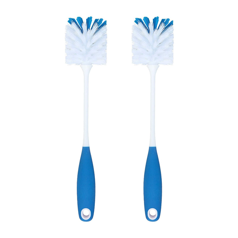 PHYEX 2 Pack Long Handle Bottle Scrubbing Brushes, Bottle Cleaner for Washing Glasswares, Wine Decanter, Hydro Flask Tumbler, Sinks, Food Jars Blue Handle