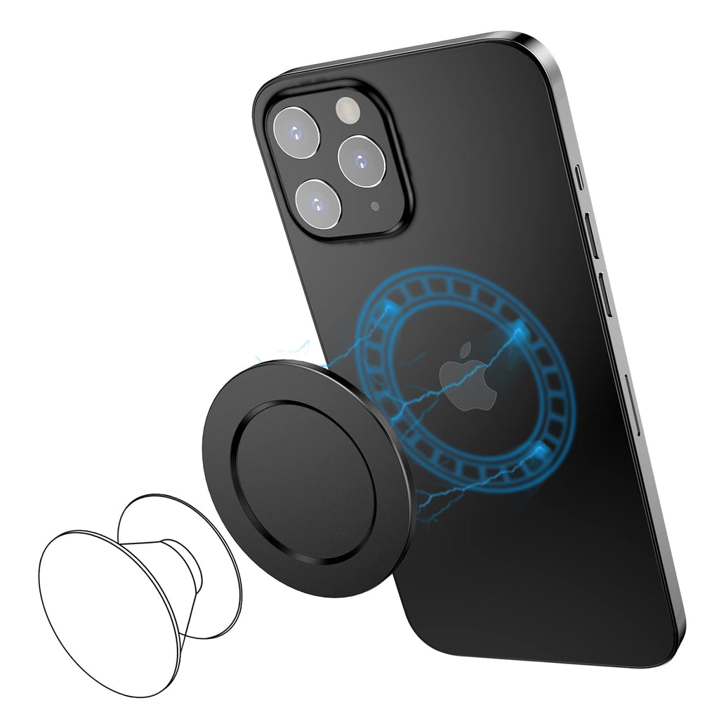 SUPERONE Compatible with iPhone 12 Mag Safe P-Socket Base Removable and Wireless Charging Compatible【Base Only】 Designed for P-Socket, Phone Ring Holder, Black 1 PCS