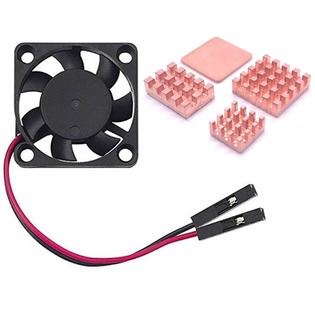 Easycargo Raspberry Pi 4 Heatsink Fan Kit, Cooler Raspberry Pi 4B, 3 B (4 Set, Copper) 4 Set
