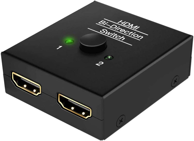 HDMI Switch HDMI Splitter 4K60hz,2 in 1 Out or 1 in 2 Out HDMI Slector,Chip for Bidirectional,No External Power Needed, Steadily Supports UHD 4K 3D 1080P for HDTV/Blu-Ray Player/DVD/DVR/Xbox Brown