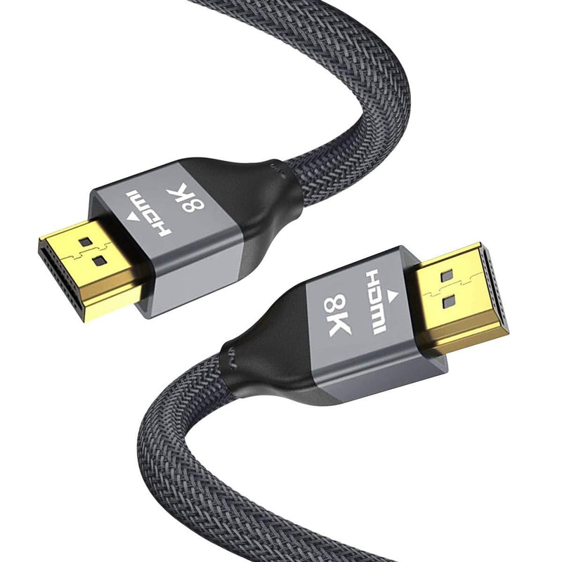 8K HDMI 2.1 Cable 6 ft, Ultra HD High Speed 48Gbps 8K@60Hz, 4K@ 120Hz/144Hz Cable,HDCP 2.2 & 2.3,Dynamic HDR eARC, Compatible with Roku, Xbox, PS4,PS5,Samsung,LG, for Projector,Home Theatre,Gaming Box 6.6ft-1pack