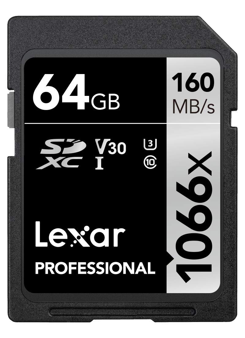 Lexar Professional 1066x 64GB SDXC UHS-I Card Silver Series, Up to 160MB/s Read, for DSLR and Mirrorless Cameras (LSD1066064G-BNNNU)