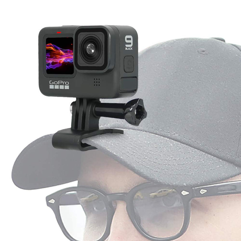SUREWO Baseball Hat Clip Mount Baseball Cap Clamp Quick Release Mount Compatible with GoPro Hero 10 9 8 7 6 5 Black,DJI Osmo Action 2