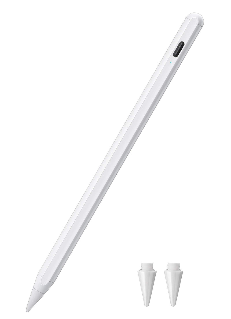 Stylus Pen for iPad, Precise Writing & Drawing with Palm Rejection, Compatible with (2018-2020) Apple iPad Pro (11/12.9 Inch), iPad 6th/7th Gen, iPad Mini 5th Gen, iPad Air 3rd Gen (White) white