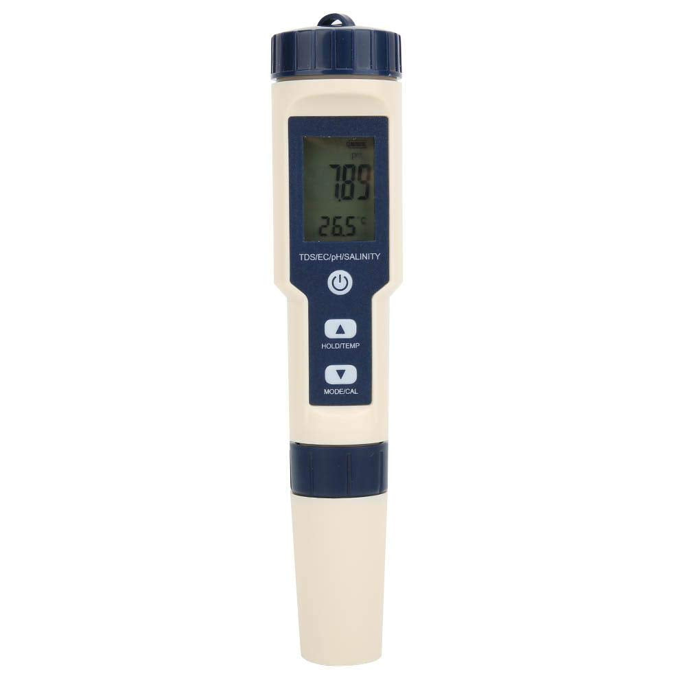 Pusokei Water Quality Digital Tester, 5 in 1 PH/Salinity/Temp/TDS/EC Testing Meter, Ideal Multifunctional Tester Detector for Drinking Water, Aquaculture,Aquarium