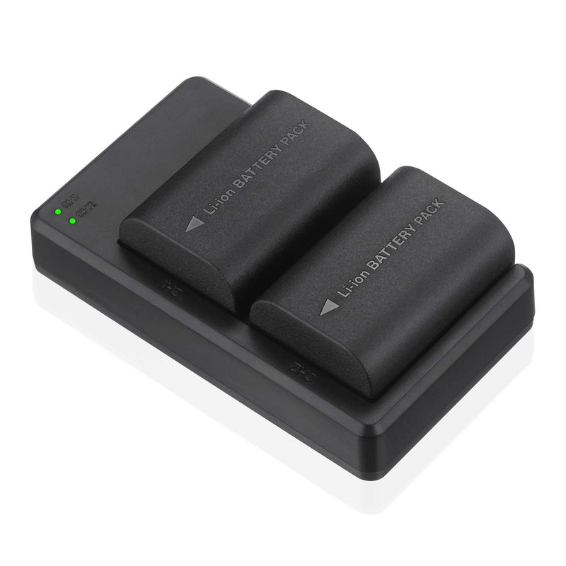 LP-E6NH High Capacity Batteries Pack (2950mAh) and Dual Battery Charger for Canon LP-E6NH Battery for Canon EOS 90D, 80D, 70D, 60D, 60Da, 7D, 7D Mark II, 6D, 6D II, 5D IV, R, R5, R6 Cameras
