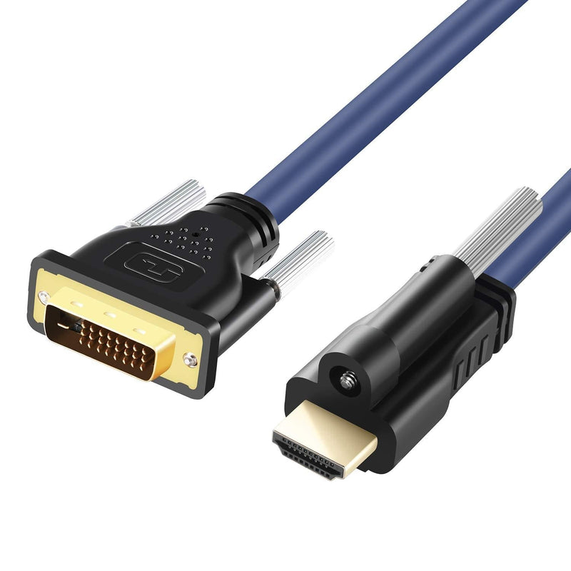 hdmi to dvi Cable,Bi-Directional,hdmi to dvi Adapter,StrongerTek 4k@60Hz hdmi to dvi with Screw Lock and Protect Cap,28AWG,OD8.5mm,Stronger Anti-EMI (3.0m/10ft) 3.0 Meters