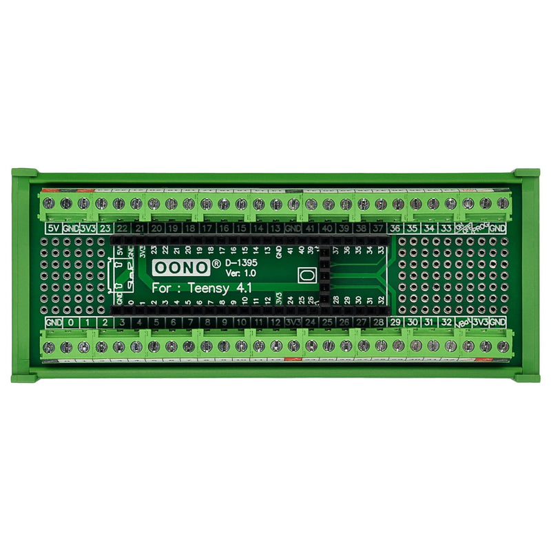 Terminal Block Breakout Board Module for Teensy 4.1, DIN Rail Mount Version