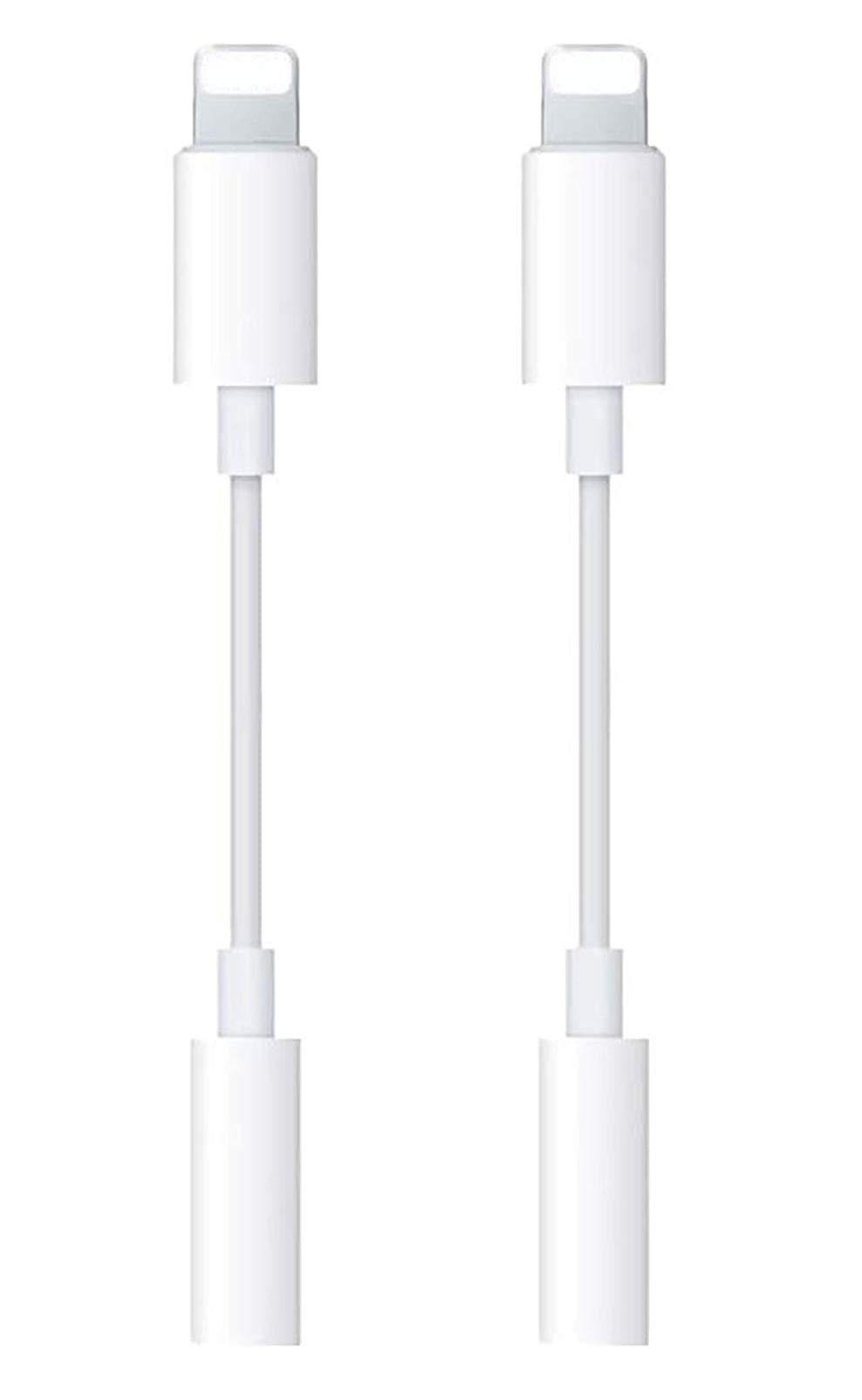 [Apple MFi Certified] 2 Pack Lightning to 3.5 mm Headphone Jack Adapter iPhone 3.5mm Jack Aux Dongle Cable Converter Compatible with iPhone 12 11 11 Pro XR XS X 8 7 iPad iPod Support All iOS System
