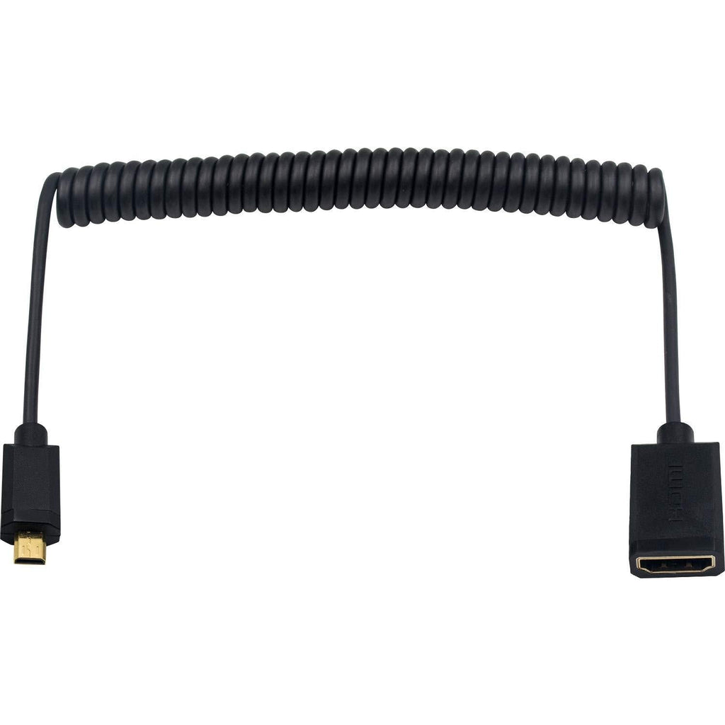 Duttek Micro HDMI to HDMI Adapter Cable, HDMI to Micro HDMI Cable, Micro HDMI Male to HDMI Female Coiled Cable for Gopro Hero and Other Action Camera/Cam 1.8M/6 Feet Male to Female 1.8M