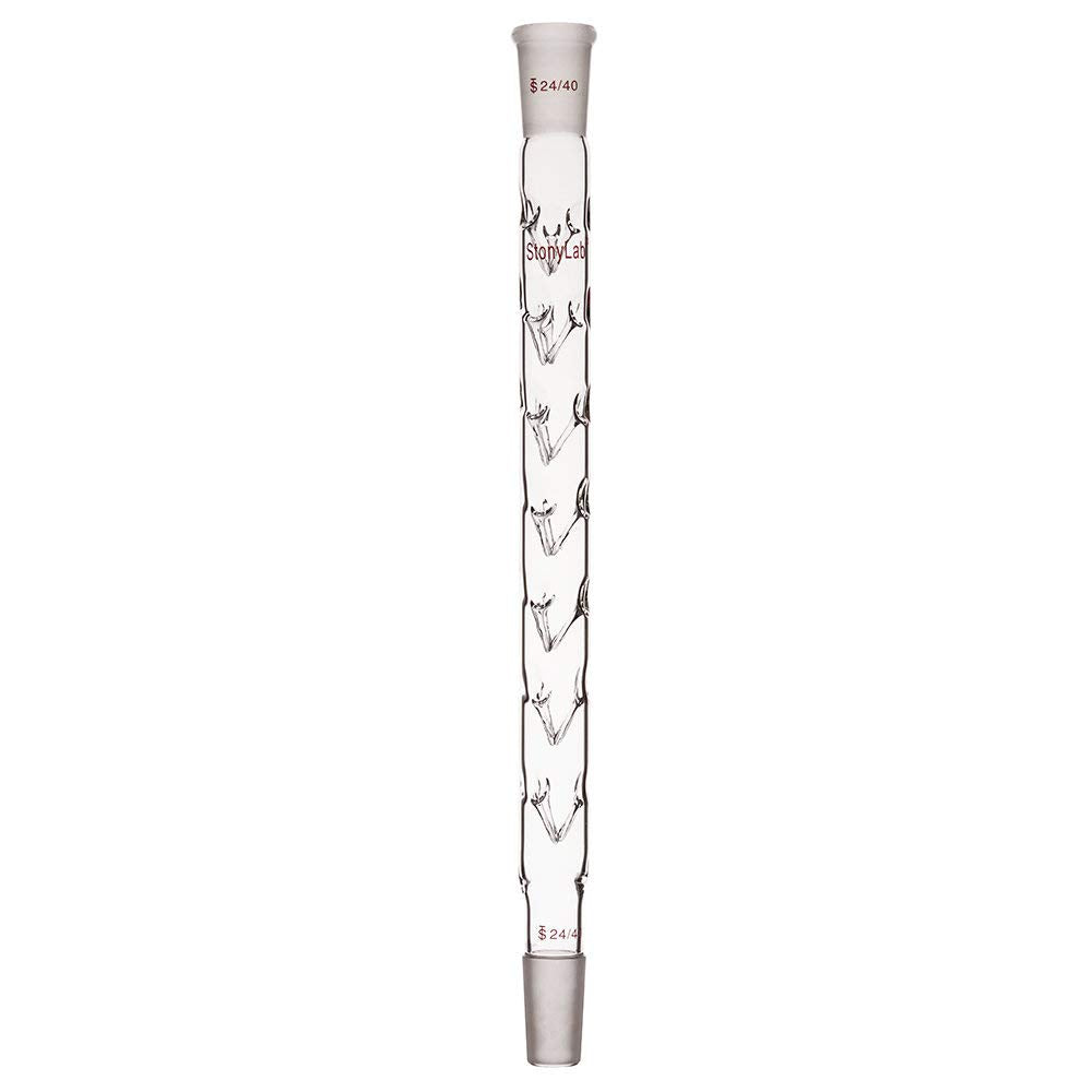 stonylab Vigreux Distillation Column, 24/40 300 mm Length Borosilicate Glass Fractional Distillation Column Vigreux Column with Indentations for Laboratory