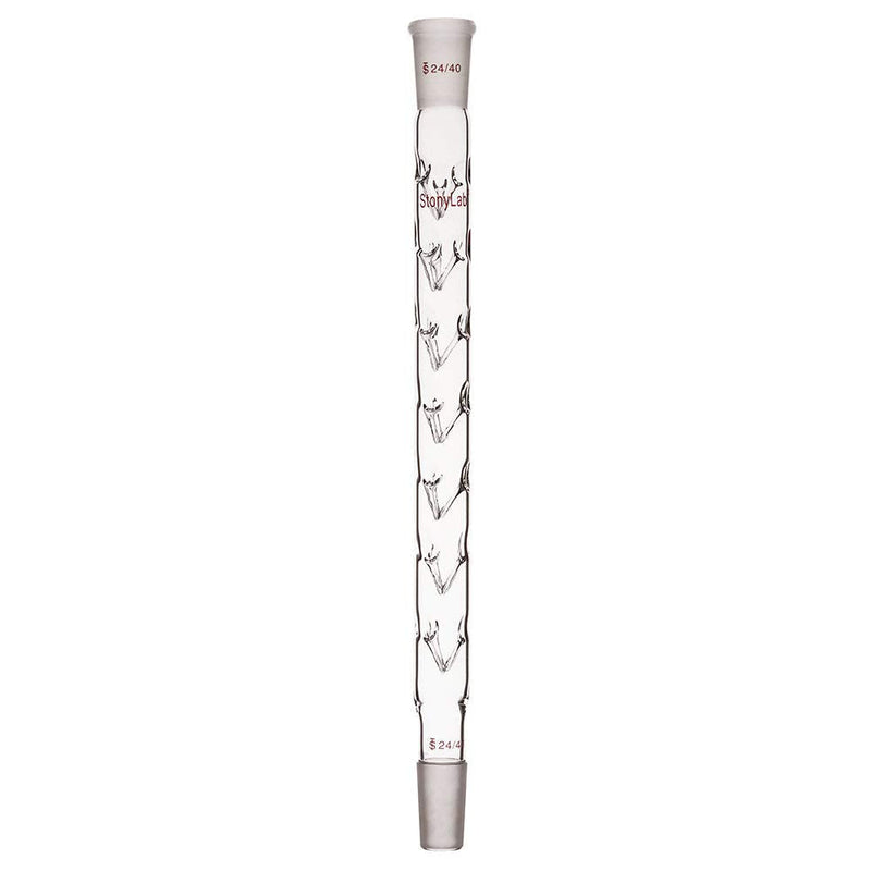 stonylab Vigreux Distillation Column, 24/40 300 mm Length Borosilicate Glass Fractional Distillation Column Vigreux Column with Indentations for Laboratory