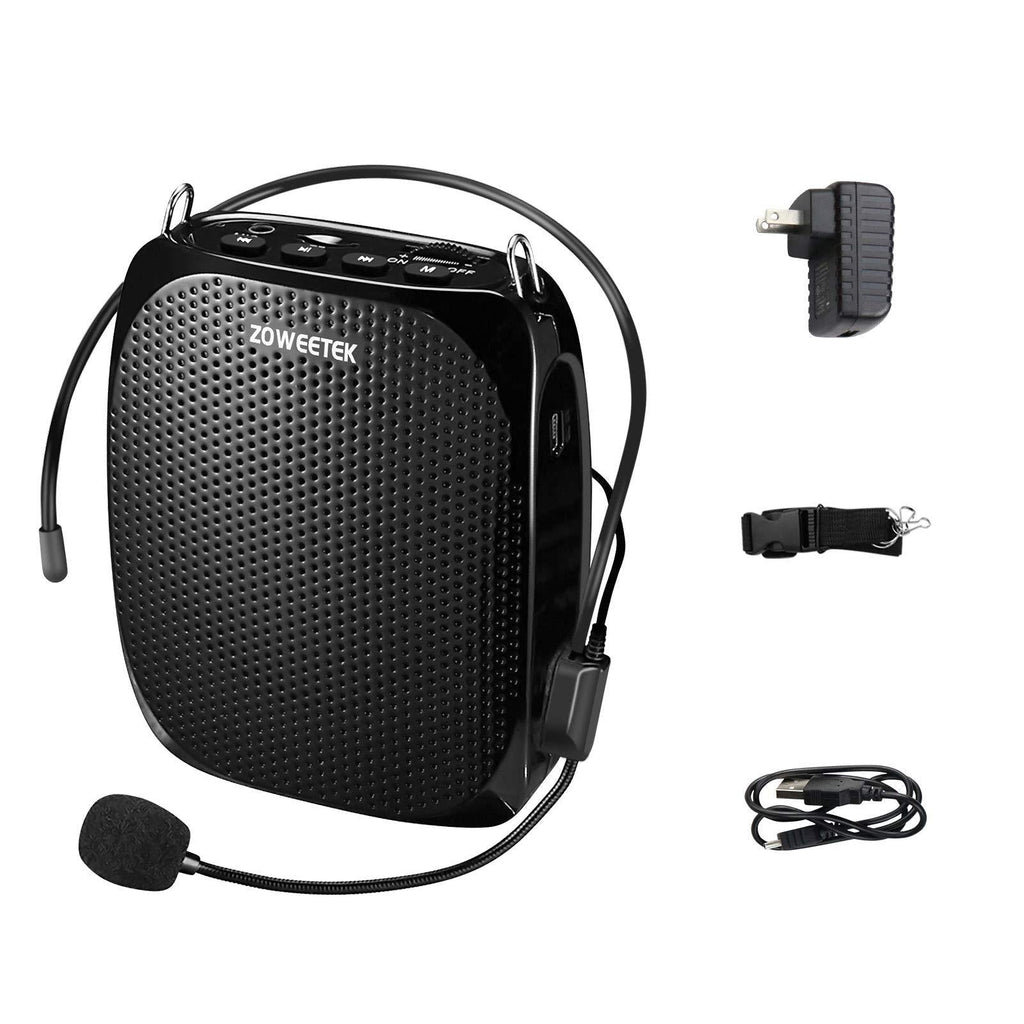 ZOWEETEK Voice Amplifier Portable with Wired Microphone Headset and Waistband, Supports MP3 Format Audio for Teachers, Singing, Coaches, Training, Presentation, Tour Guide,Elderly