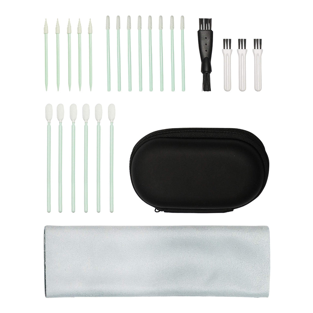 PortPlugs Phone Cleaning Kit (24 Pcs) Charge Port Cleaning Tool Set, Compatible with iPhones, AirPods, Android Smartphones, Includes Brushes, Cleaning Swabs, Spiral Swabs, Microfiber and Case