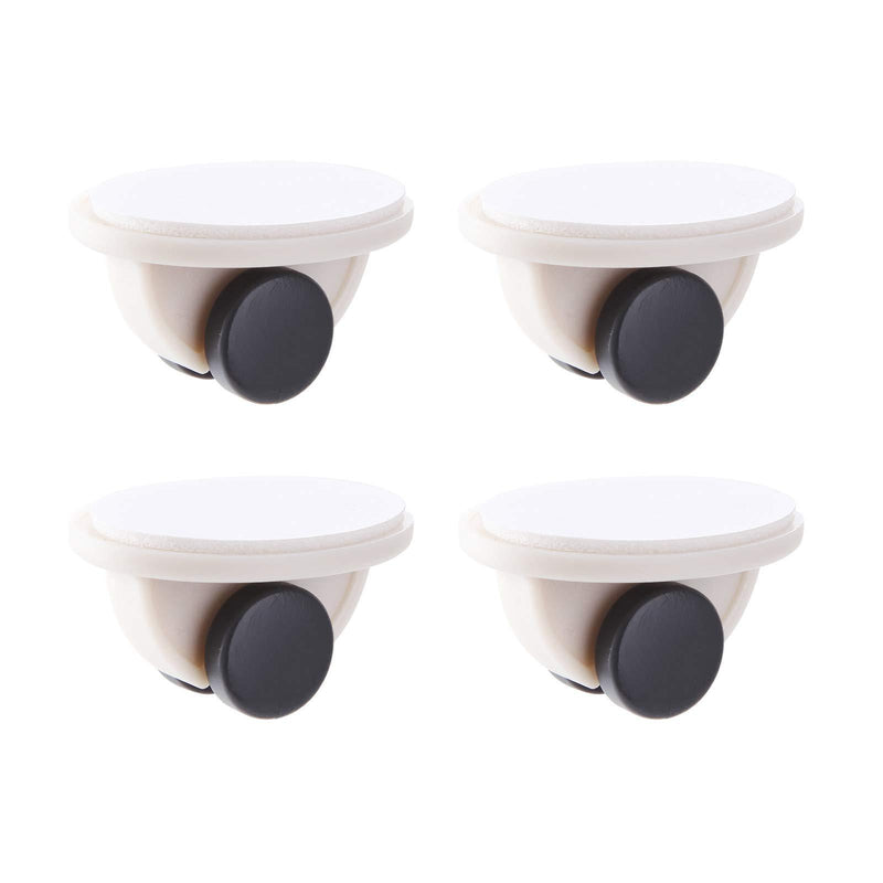 4pcs Self Adhesive Wheels Mini Adhesive Caster Wheels Self-Adhesive Caster Sticky Pulley Non Swivel Casters with Directional Wheel for Adhesive Bins Storage Cases Tissue Boxes Max Capacity Upto 22lb 4