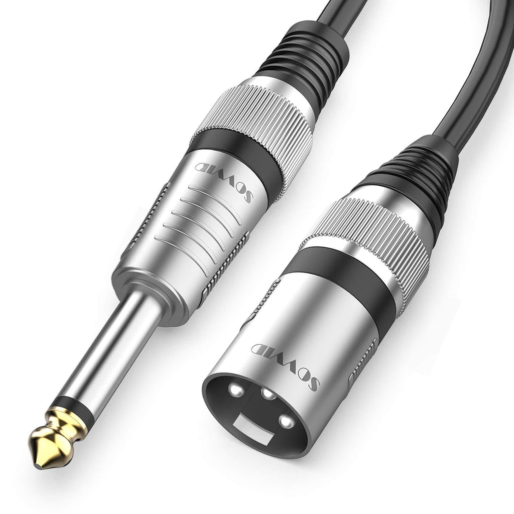 1/4 Inch TS Mono to XLR Male Cable 3FT, Sovvid Unbalanced 6.35mm Mono Plug to 3-pin XLR Male, Quarter inch TS Male to XLR Male Mic Cable Interconnect Cable Cord