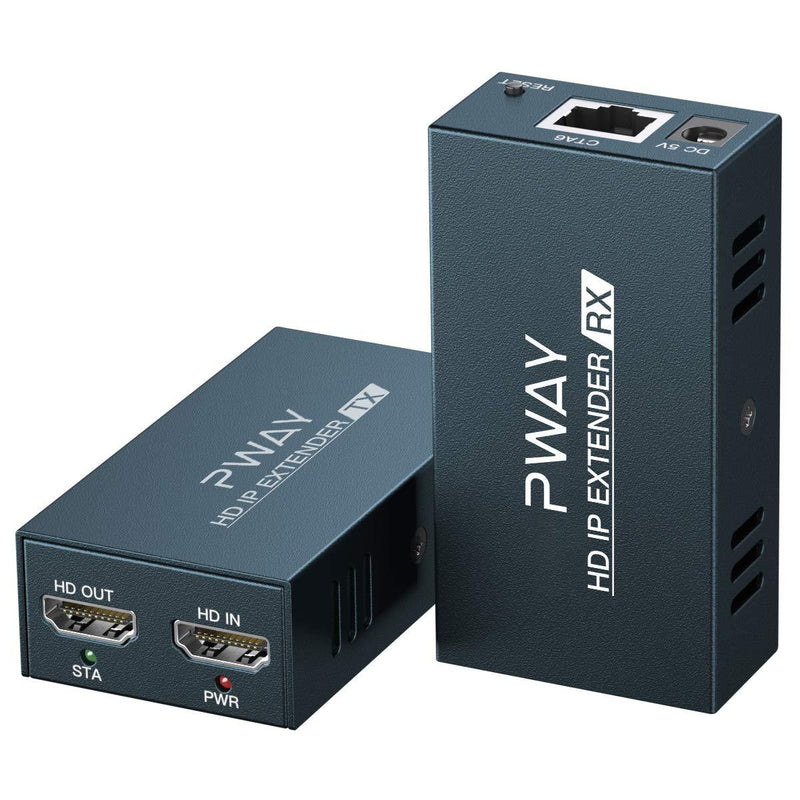 HDMI Extender 500ft Over Single Cat5e/6, Over IP/TCP One to Multiple Monitors by Ethernet Switch, Full HD 1080P@60Hz Video Extended 1080p 500ft TX+RX