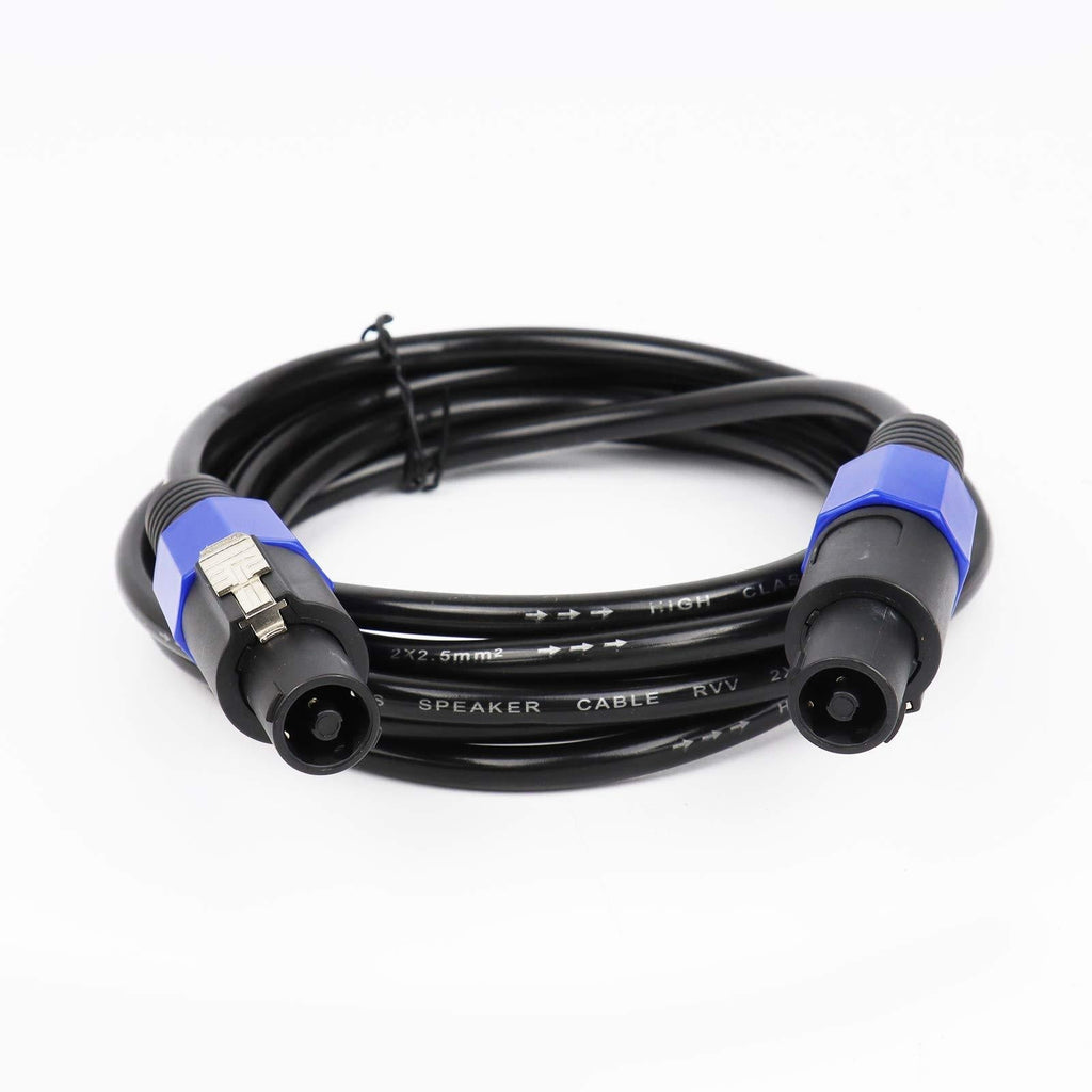 HBU 2 Packs 10 Feet Pro SpeakOn Male to SpeakOn Male Cable Professional DJ PA Stage Audio Jack Loudspeaker Speaker Amplifier Wire Copper Cord with Twist Lock (10ft.) 10ft.