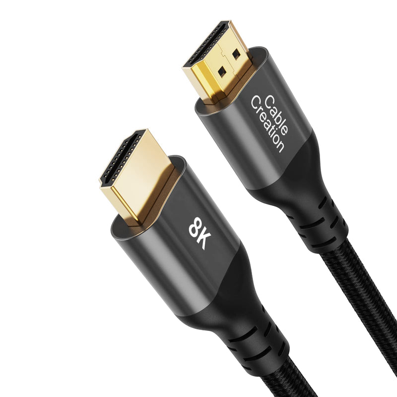 HDMI Cables, CableCreation 8K HDMI 2.1 AM to AM Cable (48Gbps, 8K/60Hz) - 6.6 Feet, HDMI for PS4, eARC HDR HDCP 2.2 2.3 with PS5 PS4, Xbox Series X, MacBook Pro 2021, Roku TV, Sony TV, Samsung TV 6.6ft Dark Grey