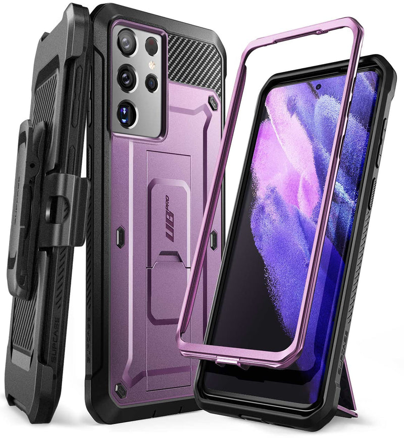 SUPCASE Unicorn Beetle Pro Series Case Designed for Samsung Galaxy S21 Ultra 5G (2021 Release), Full-Body Dual Layer Rugged Holster & Kickstand Case Without Built-in Screen Protector (Violte) Violte