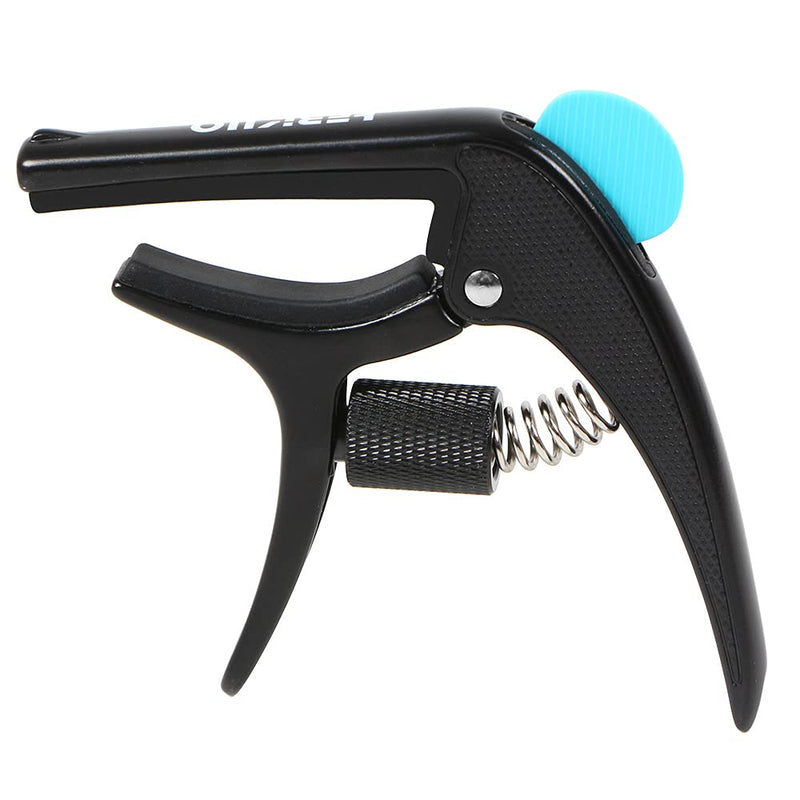 Acoustic Guitar Capo for Acoustic Guitar - Electric Guitar Capo with Pick Holder - Quick Change Trigger Capo Acoustic Guitar - Great Gifts for Guitar Ukulele Players - Dark Black