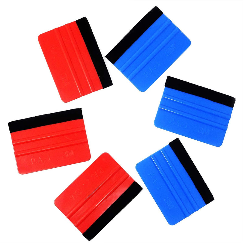 Honbay 6PCS Plastic Felt Edge Squeegee Plastic Scraper Decal Applicator Car Wrapping Tool Kits for Car Vinyl Wrap, Window Tint, Wallpaper, Decal Sticker Installation