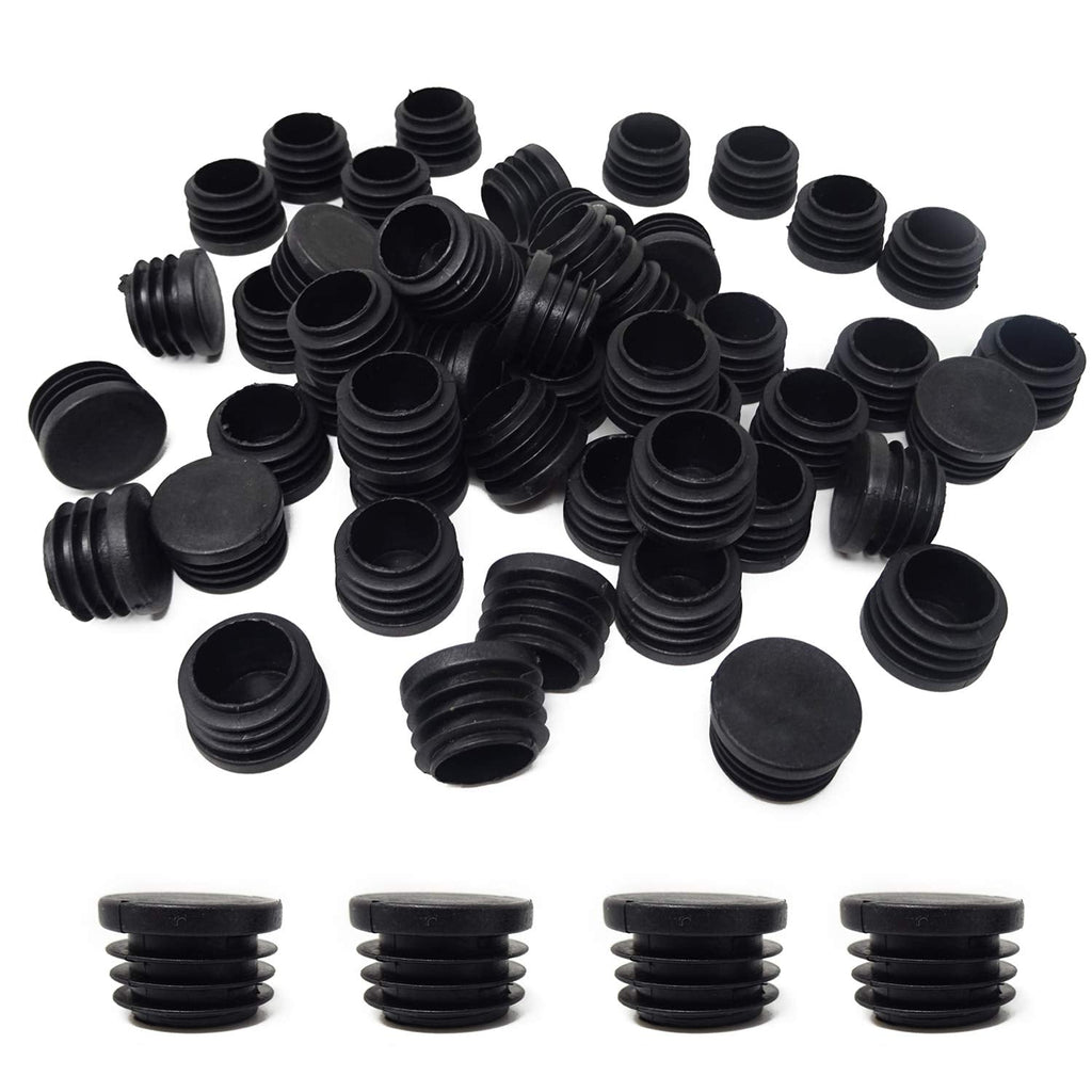 Honbay 50PCS Plastic Plugs Round Chair Legs Tubing Glide Insert End Cap Covers Plugs for Furniture (25 mm/1 Inch)