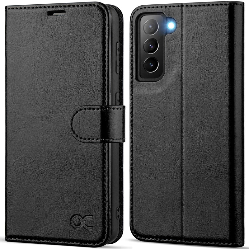 OCASE Compatible with Galaxy S21 5G Wallet Case, PU Leather Flip Folio Case with Card Holders RFID Blocking Kickstand [Shockproof TPU Inner Shell] Phone Cover 6.2 Inch (2021) - Black