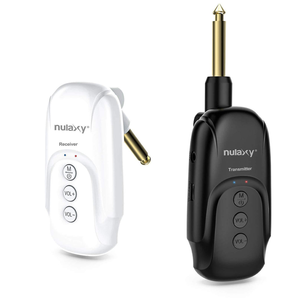 Nulaxy 2.4GHz Wireless Guitar Transmitter Receiver Built-in Rechargeable Lithium Battery, Wireless Guitar System Set Support Multi Channels for Electric Guitar Bass