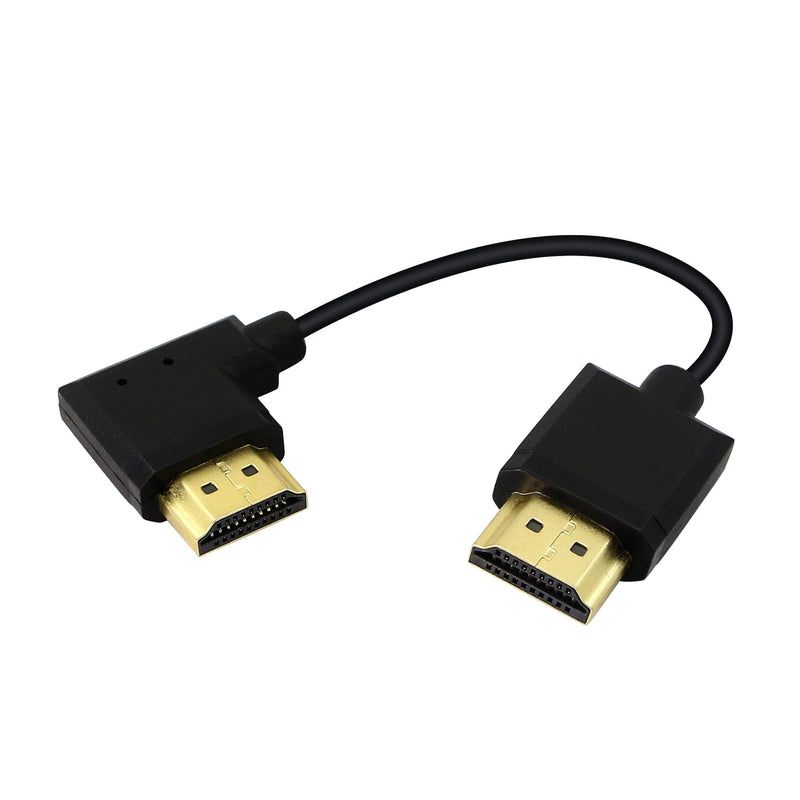 PNGKNYOCN 15CM HDMI Male to Male Short Cable, 90 Degree Leftward Angle High Speed HDMI 2.0 Adapter Connector Cable Support 4k@60HZ, for Raspberry Pi, Tablet, Camera Etc(L)