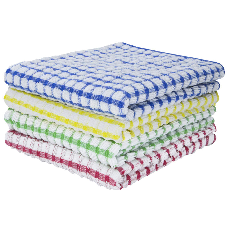 Large Dish Cloths for Drying Dishes, Jaisie.W 15 x 27 Inches Large Kitchen Towels , Soft Dish Rags Set, 100% Cotton Kitchen Dish Towels (4 Colors, 4) 4 Colors