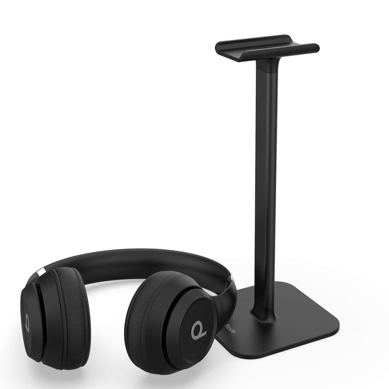 TopMade Headphone Stand Headset Holder Gaming Headset Holder with Aluminum Supporting Bar Non-Slip Silicone Headrest ABS Solid Base Earphone Stand for All Headphones Size (Black) 002 Black
