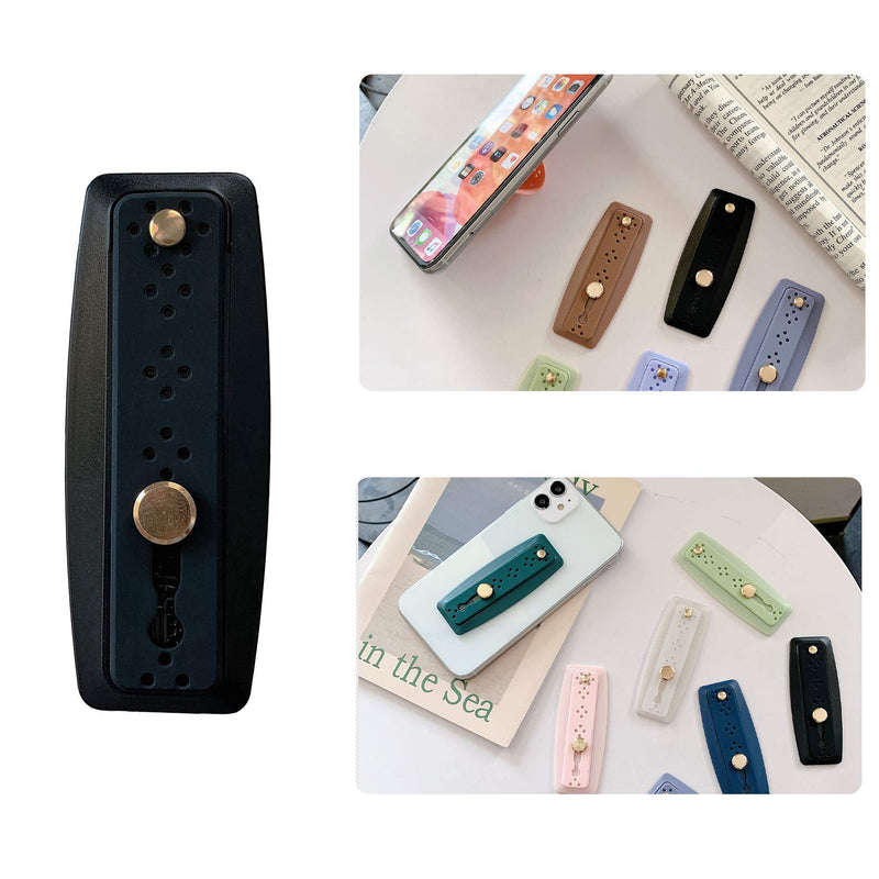 ZOQIZA Phone Grip Holder Portable Finger Strap Bracket Phone Loop Finger Kickstand for Universal Phone Charms (Black_B) Black