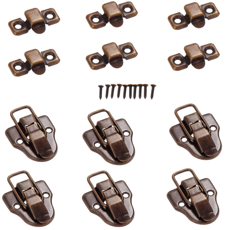 6 Set 39x15x47mm/1.5x0.5x1.8in Antique Bronze Retro Style Hasp Latch Lock Buckle Hardware for Wooden Jewelry Box Cabinet Decorative,（Without Lock Hole） 39x15x47mm（without lock hole）