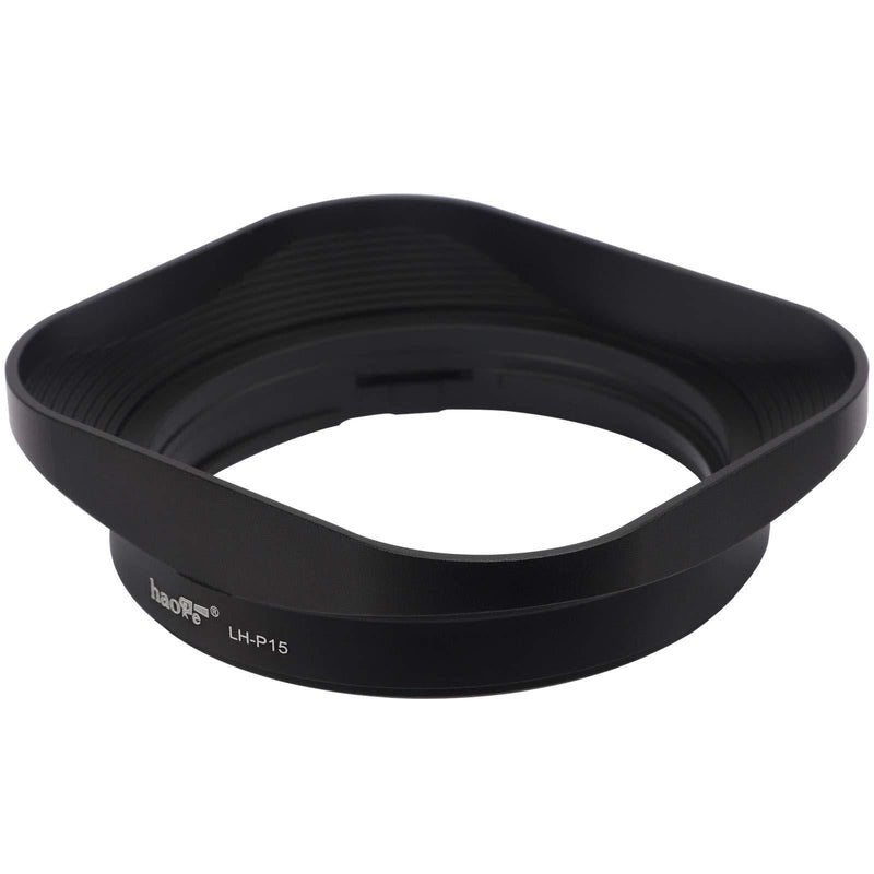 Haoge LH-P15 Square Metal Lens Hood for Panasonic Leica DG SUMMILUX 15mm f/1.7 ASPH Lens 15MM F1.7