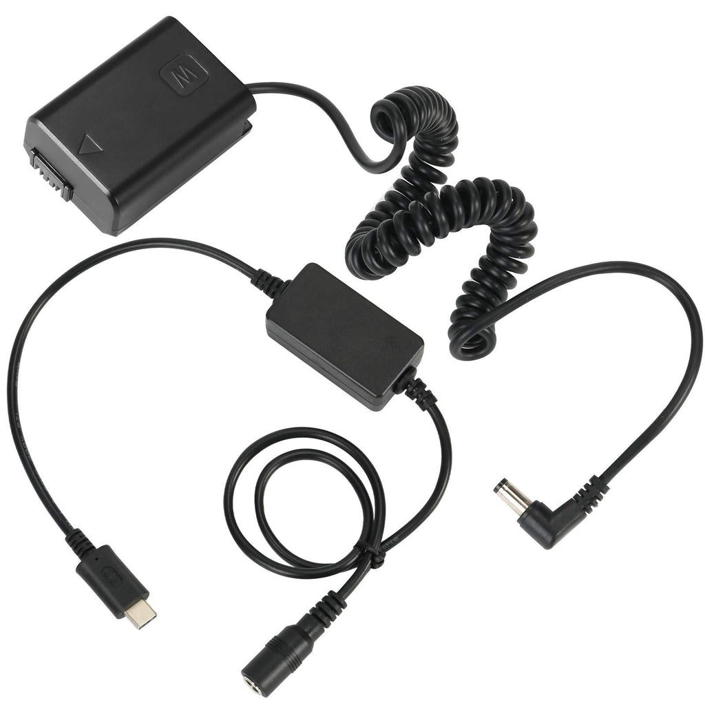 PowEver AC-PW20 USB-C Camera AC Power Adapter Charger Kit Replace NP-FW50 Battery for Sony Alpha a5000 A6500 A6400 A6300 A7 A7II A7RII A7SII A7S A7S2 A7R A7R2 A55 A5100 RX10 Cameras.