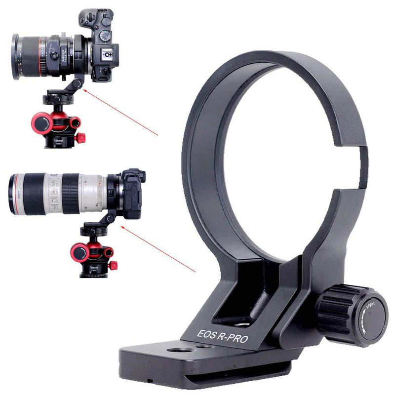 iShoot Lens Collar Tripod Mount Ring Compatible with Canon EF-EOS R Mount Converter Adapter Ring Basic Model, Lens Support Holder Bracket Bottom is 39mm Arca-Swiss Fit Quick Release Plate Dovetail