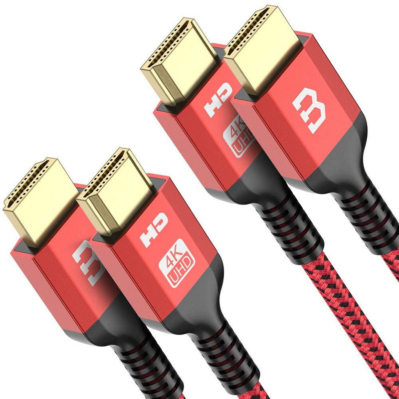 BrexLink 4K@60Hz HDMI Cable 6ft [2-Pack], 18Gbps High Speed HDMI 2.0 Cable, HDMI Male to Male,Ultra HD, 2K, 1080P & ARC Compatible with UHD TV, PS5/PS4/PS3, Xbox HDMI-HDMI-6.6ft-Red-2Pack