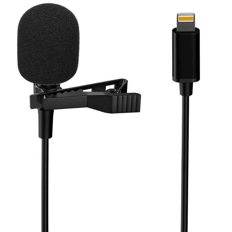 Lavalier Lapel Microphone for iPhone,Professional External Omnidirectional Mini Mic Phone Audio Video Recording,Easy Clip-on Lavalier Condenser Mic for YouTube/Vlogging/Podcast for iPhone/iPad(59in) 4.93ft
