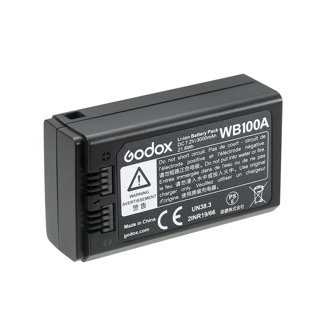 Godox WB100A Battery Replacement - DC 7.2V Lithium Battery Pack for Godox AD100PRO Round Head Flash Speedlite