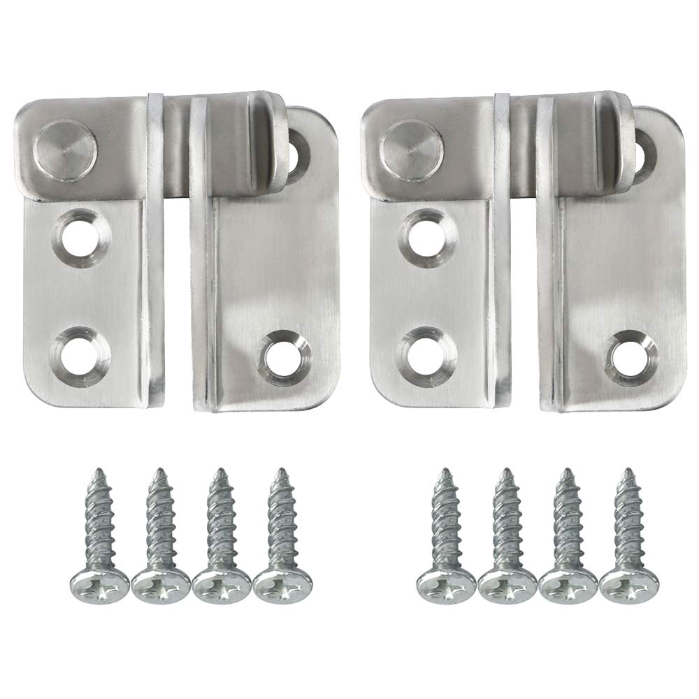 Alise 2 Pcs Flip Latch Gate Latches Slide Bolt Latch Safety Door Lock Catch,MS3001-2P Stainless Steel Brushed Finish Small Size Brushed Nickel