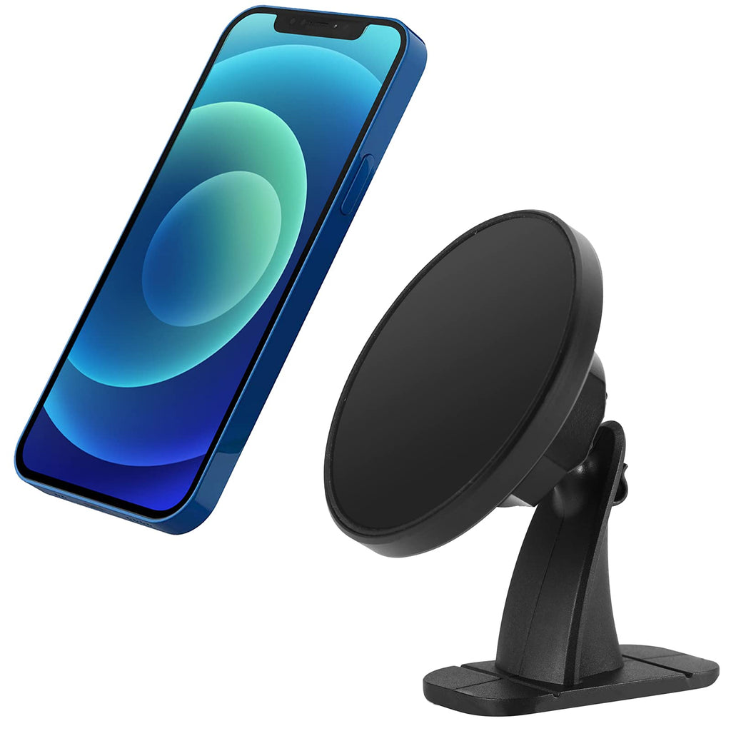 Magnetic Car Mount for iPhone 12 Series - No Plates Need, Adjustable Adhesive Phone Mount Holder for Dashboard, Phone Holder Compatible with Magsafe Car Mount