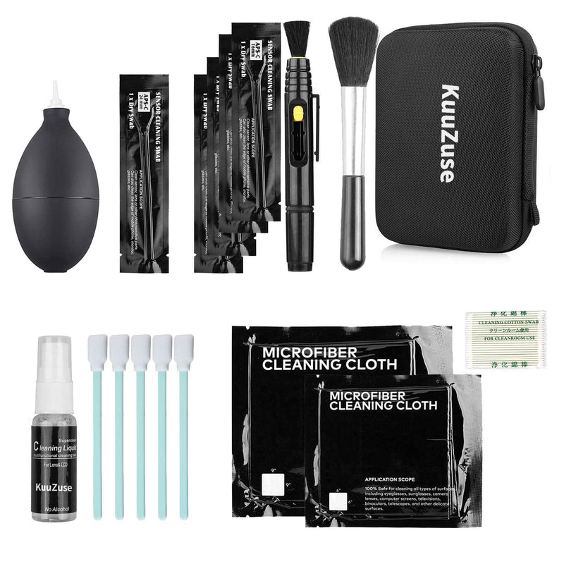 KuuZuse Professional DSLR Camera Cleaning Kit with APS-C Cleaning Swabs, Microfiber Cloths, Camera Cleaning Pen, for Camera Lens, Optical Lens and Digital SLR Cameras.