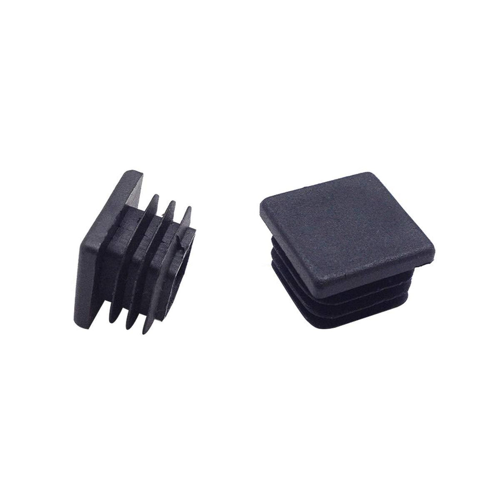4 Pack 1 Inch Square Plastic Plug Tubing End Cap Suitable for Square Tube(Black) 4 PCS